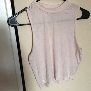 High Neck Pink Cropped Top